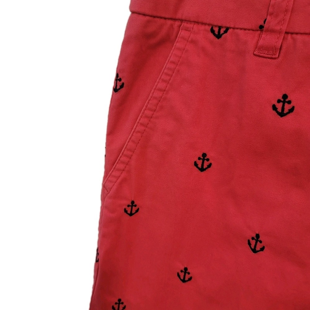 Womens Cambridge Pink Skirt Nautical Embroidered Anchors 6 Preppy Beach Vacation